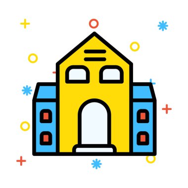 Kutsal kişilerin resmi, vektör çizim Bina mimari, 