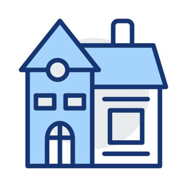 Ev, kutsal kişilerin resmi, vektör çizim inşa   