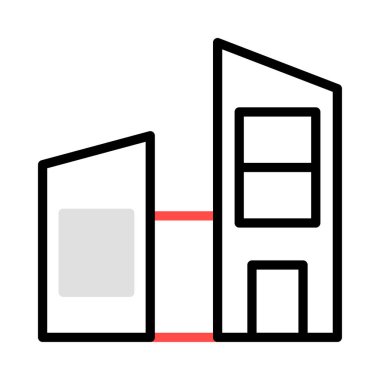 Plaza yapı konut vektör çizim 