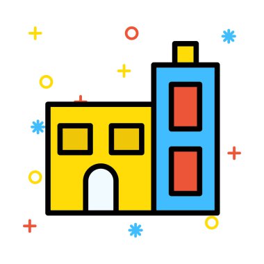 Otel, kutsal kişilerin resmi, vektör çizim Binası 