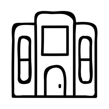 Otel, kutsal kişilerin resmi, vektör çizim Binası 