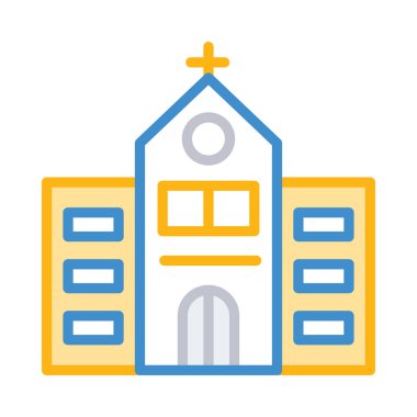 Kilise, bina simgesi. Vektör çizim 