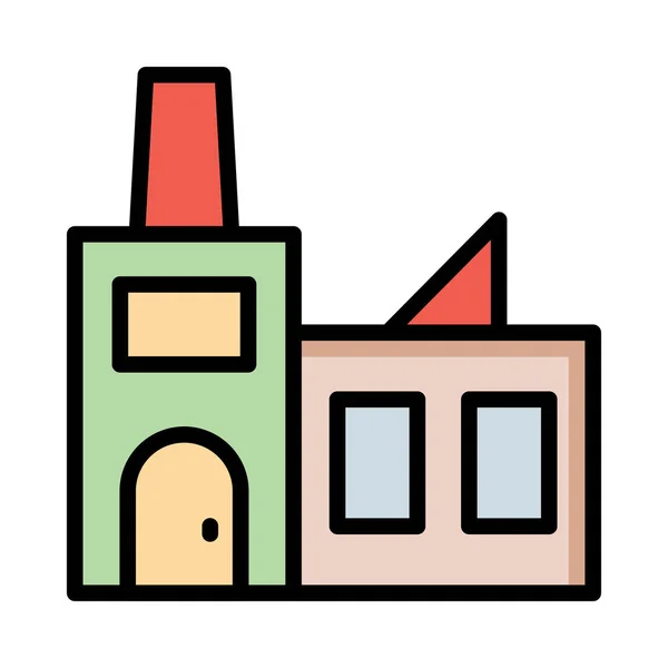 Haus Wohnung Büro Vektor Illustration — Stockvektor