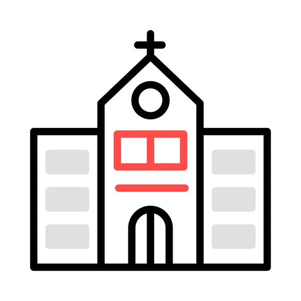 Iglesia Icono Del Edificio Ilustración Vectorial — Vector de stock