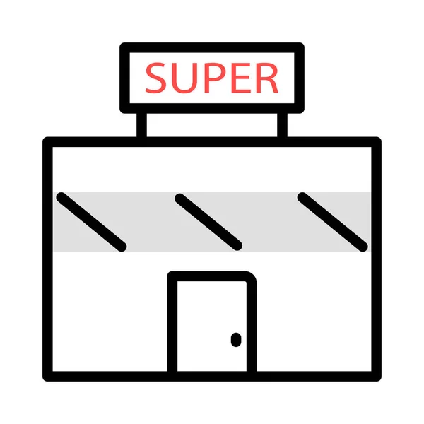 Super Markt Winkel Shop Vectorillustratie — Stockvector