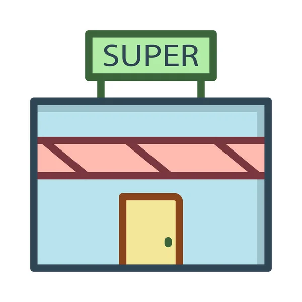 Super Markt Winkel Shop Vectorillustratie — Stockvector