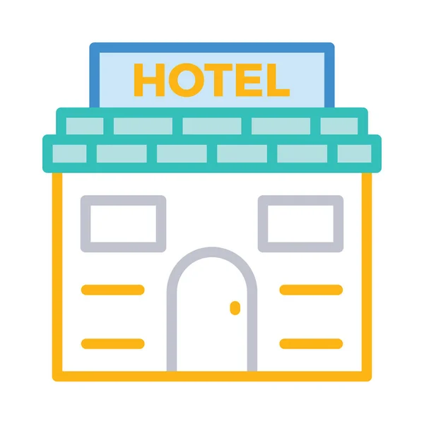 Hotelgebouw Pictogram Vectorillustratie — Stockvector