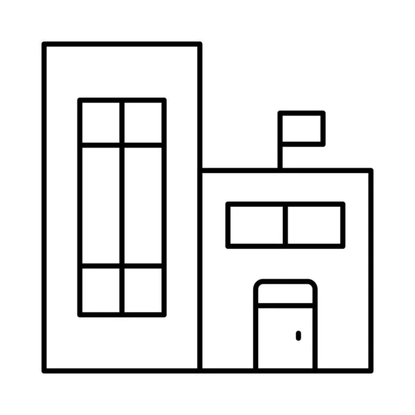 Hotel Building Icon Vector Illustration — Stock Vector