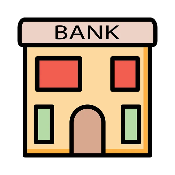 Edificio Bancario Vector Inmobiliario Ilustración — Vector de stock