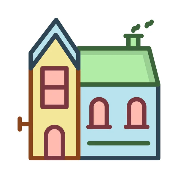 Huis Huis Bouwen Vectorillustratie — Stockvector