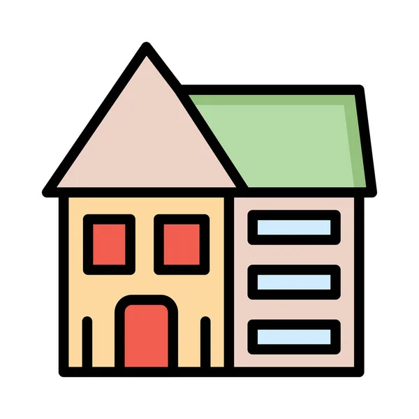 Wohnung Haus Vektor Illustration — Stockvektor