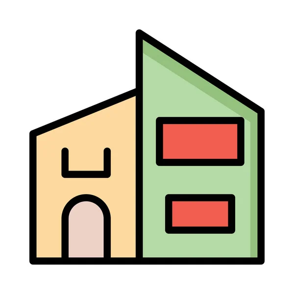 Bürogebäude Wohnung Vektor Illustration — Stockvektor