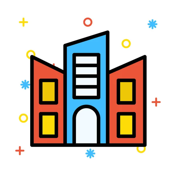 Edificio Oficina Plaza Vector Ilustración — Vector de stock