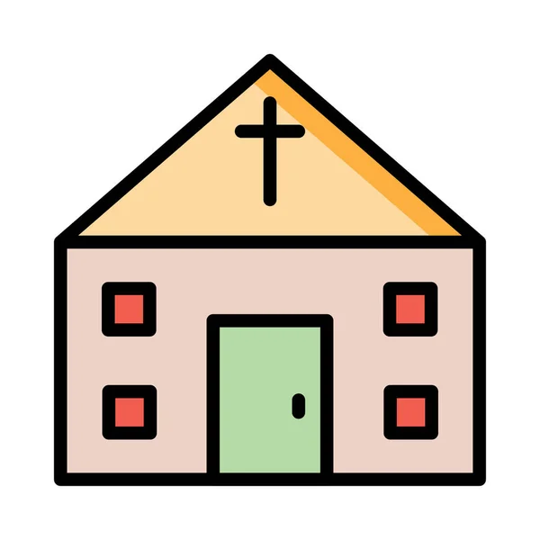 Kirche Bauikone Vektorillustration — Stockvektor