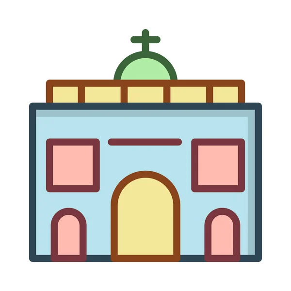 Kostel Budova Ikonu Vektorové Ilustrace — Stockový vektor
