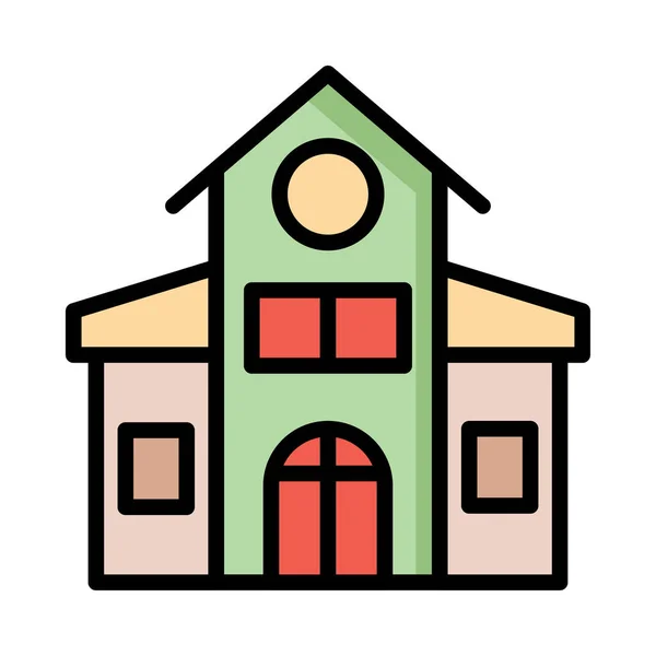 Haus Wohnung Haus Vektor Illustration — Stockvektor