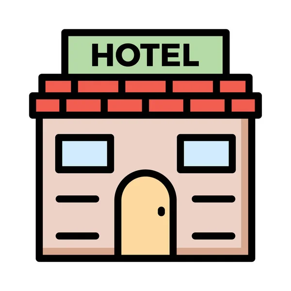Hotellbyggnaden Ikon Vektorillustration — Stock vektor