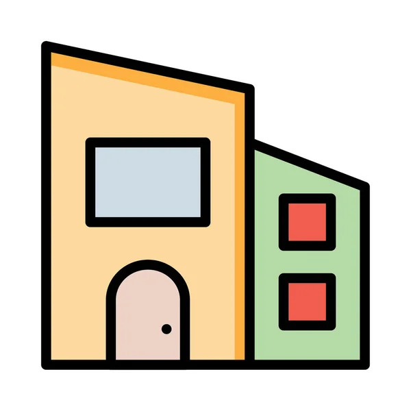 Bâtiment Maison Bureau Vecteur Illustration — Image vectorielle