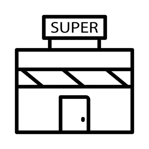 Super Marknaden Store Butik Vektorillustration — Stock vektor