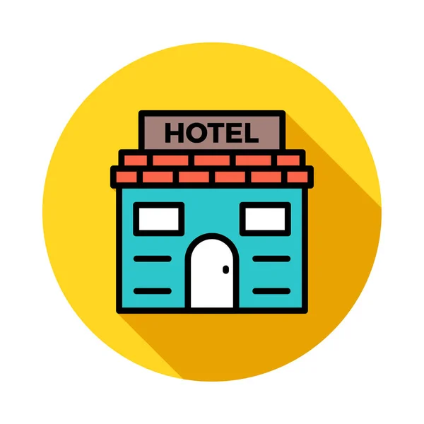 Hotel Icono Del Edificio Ilustración Vectorial — Vector de stock