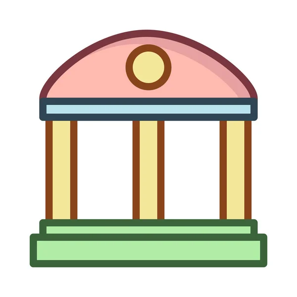 Bank Domstolsbyggnaden Vektorillustration — Stock vektor