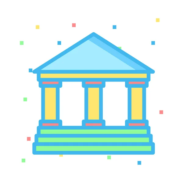 Bankovní Soudní Budova Vektorové Ilustrace — Stockový vektor