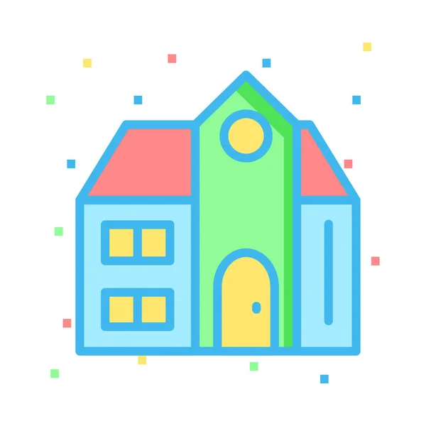 Haus Wohnung Haus Vektor Illustration — Stockvektor