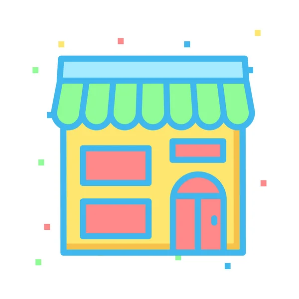 Tienda Tienda Edificio Vector Ilustración — Archivo Imágenes Vectoriales