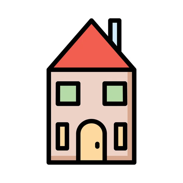 Huis Residentiële Gevel Vectorillustratie — Stockvector