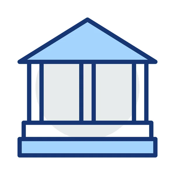 Banco Edificio Tribunal Vector Ilustración — Vector de stock