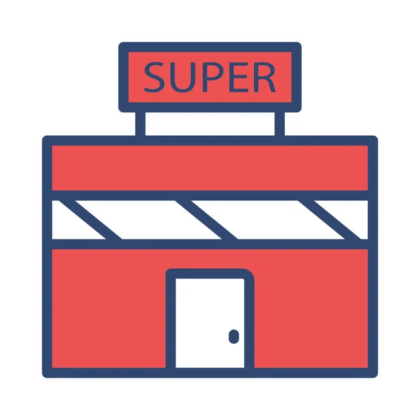 Süper Market Mağaza Dükkanı Vektör Çizim — Stok Vektör