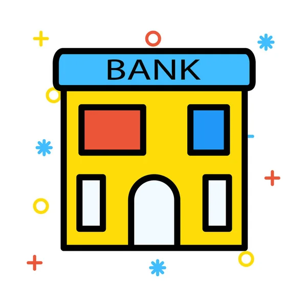 Bank Gebouw Vastgoed Vectorillustratie — Stockvector