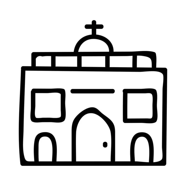 Kerk Gebouw Pictogram Vectorillustratie — Stockvector