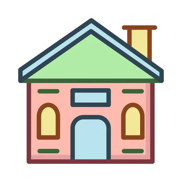 Haus Wohnung Vektor Illustration — Stockvektor