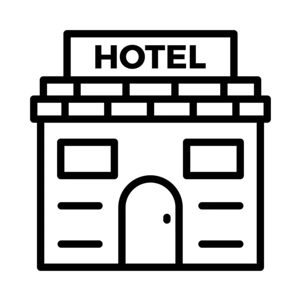 Ξενοδοχείο Κτίριο Εικονίδιο Εικονογράφηση Διάνυσμα — Διανυσματικό Αρχείο