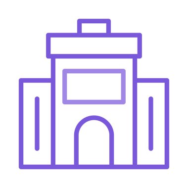 Otel, kutsal kişilerin resmi, vektör çizim Binası 