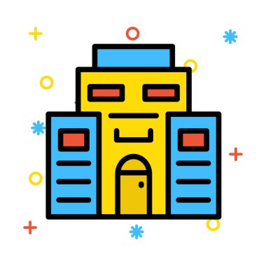 Otel, kutsal kişilerin resmi, vektör çizim Binası 