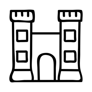 kale bastion kule kutsal kişilerin resmi, vektör çizim   