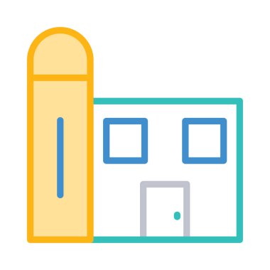 Ev, kutsal kişilerin resmi, vektör çizim inşa   