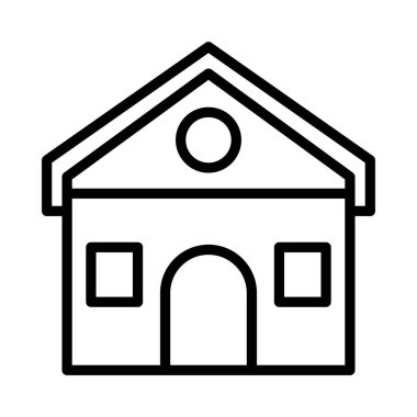 Ev, kutsal kişilerin resmi, vektör çizim inşa   