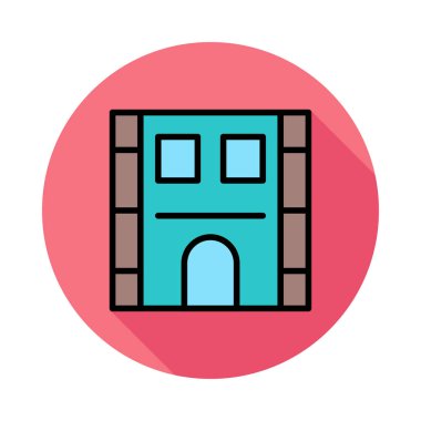 Otel, kutsal kişilerin resmi, vektör çizim Binası 