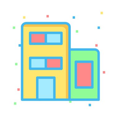 Ev, kutsal kişilerin resmi, vektör çizim inşa   