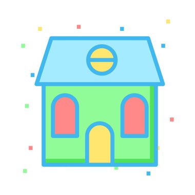 Ev, kutsal kişilerin resmi, vektör çizim inşa   