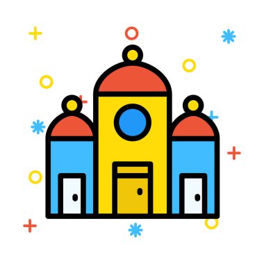 Cami bina dini vektör çizim 