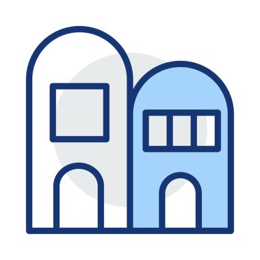 Otel, kutsal kişilerin resmi, vektör çizim Binası 