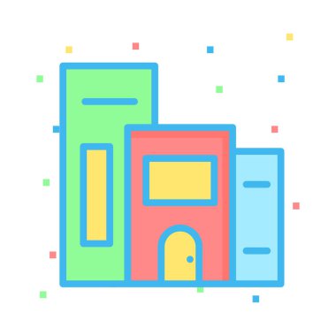 Bina, ofis, daire. Vektör çizim 