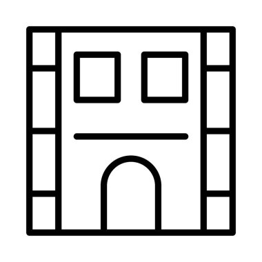 Otel, kutsal kişilerin resmi, vektör çizim Binası 