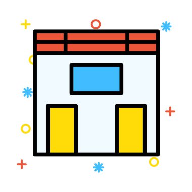 Kutsal kişilerin resmi, vektör çizim Bina mimari, 