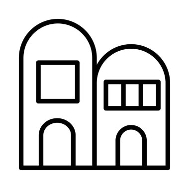 Otel, kutsal kişilerin resmi, vektör çizim Binası 