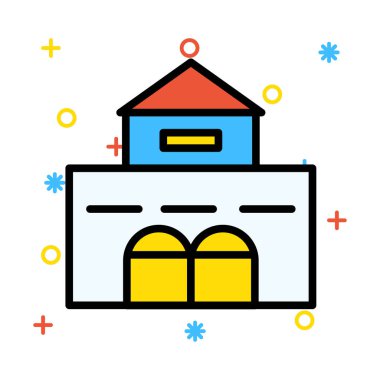 Kutsal kişilerin resmi, vektör çizim Bina mimari, 